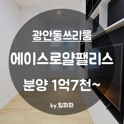  [부산 광안리/광안동] 신축 첫 입주 아파트 에이스로얄팰리스 쓰리룸 15평형 분양