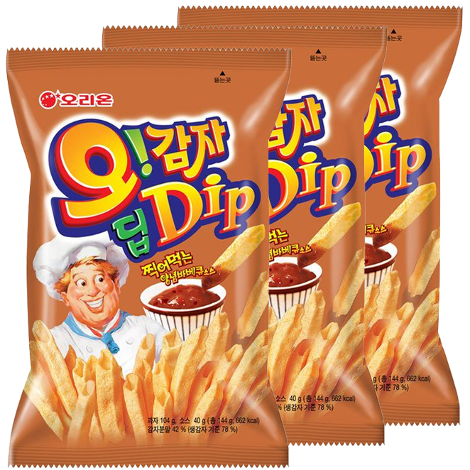  오리온 오감자 딥바베큐 스낵 144g 3개