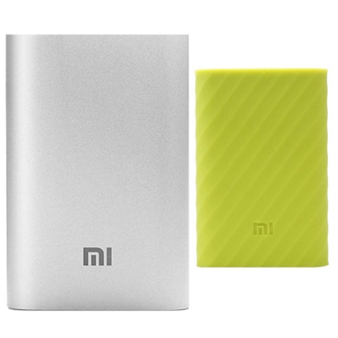  샤오미 10000mAh 보조배터리 세트 배터리  라임 케이스 1세트