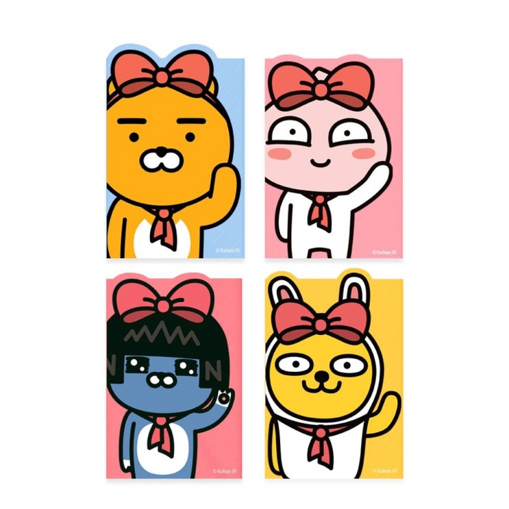  리본테마 4단 점착메모지 리본네오
