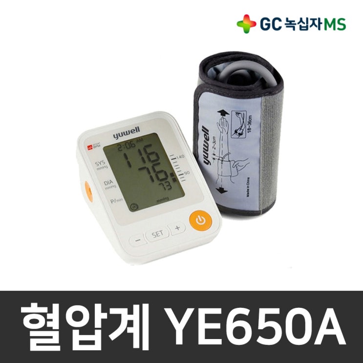   녹십자 자동전자 피트커프 혈압측정기 650A 간편커프 혈압계 1개