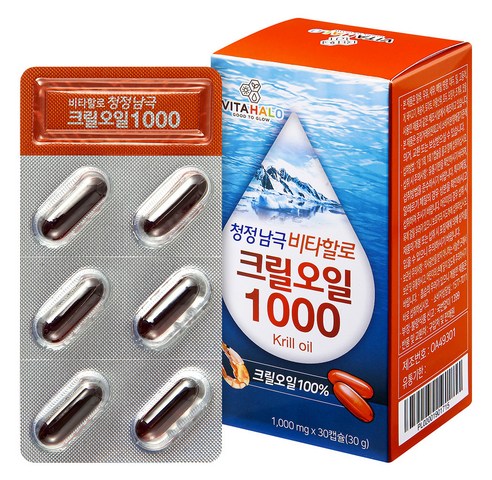  오메가 369/피쉬오일 대박 좋은 비타할로 청정남극 100% 크릴오일 30캡슐, 30g, 1개 추천 