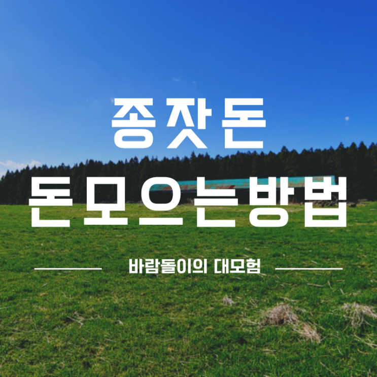  종잣돈 시드머니 돈모으는방법