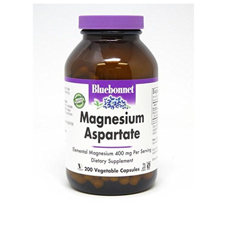  블루보넷 마그네슘 아스파테이트 200정 Bluebonnet Nutrition Magnesium Aspartate 400 mg 200 Vegeta