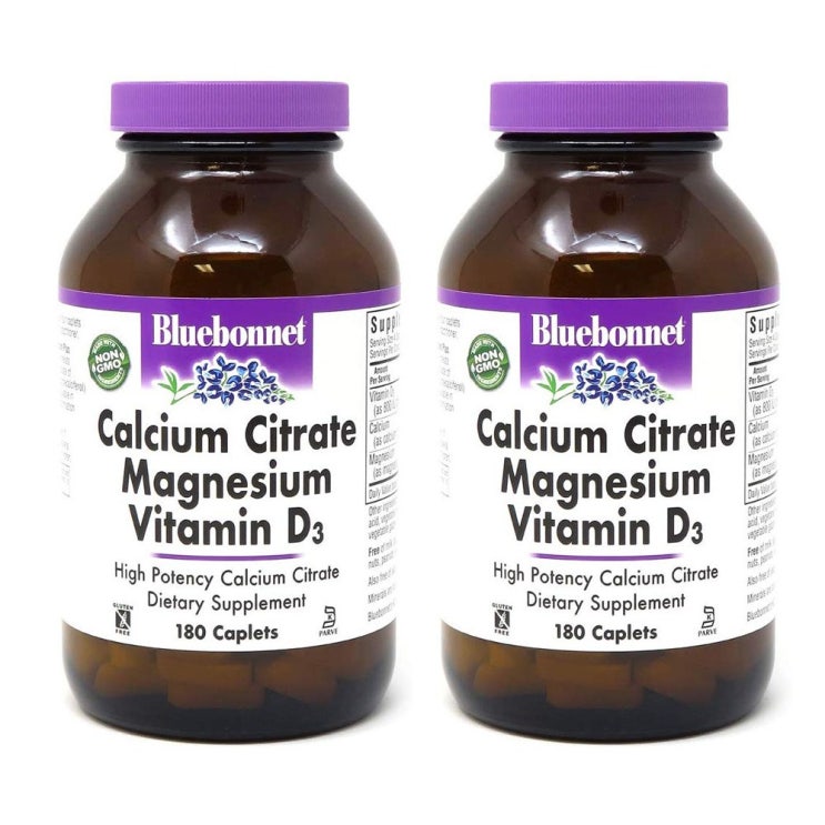  BlueBonnet 블루보넷 구연산 칼슘 마그네슘 비타민D3 180캡슐 2병 3개월분량