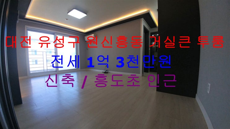 대전 유성구 원신흥동 흥도초 앞에 있는 신축 거실 큰 투룸 전세 매물입니다 ^^