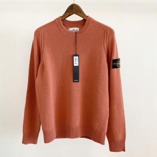  스톤아일랜드 19FW 7115552A3.V0013 와펜 클래식 로고 니트 더스티 핑크 S