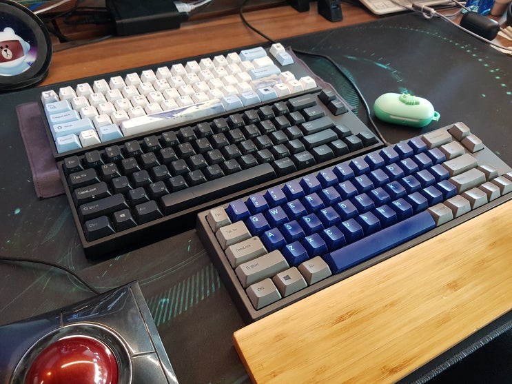  키보드 키감 비교 레오폴드 FC660C 토프레 무접점 FC660M 45g 체리 청축 체리 적축 바밀로 VA87M 60g 다크그레이 저소음 흑축