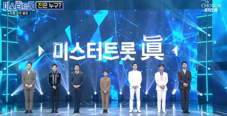  미스터 트롯 진 임영웅, 선 영탁, 미 이찬원, 4위 김호중 축하드립니다.
