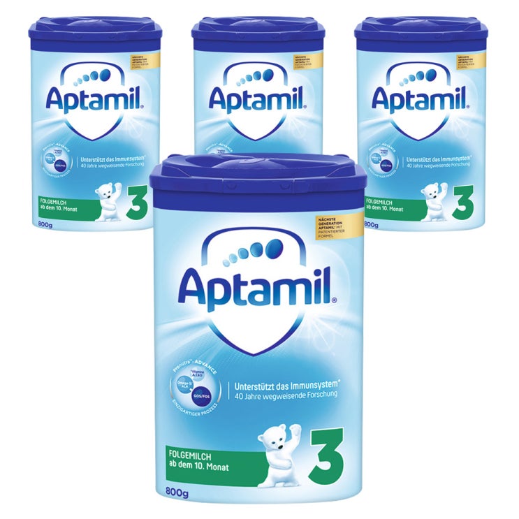  Aptamil 프로누트라 어드밴스 분유 3단계, 800g, 4개