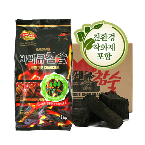 친환경 바베큐 참숯 1kg 1박스(12EA), 1박스 추천해요