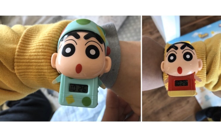 톡하고 누르면 쏙하고 나오는 귀여운 짱구시계