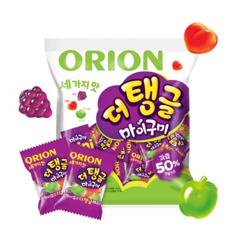  츄잉젤리 아주 좋은 오리온 세 가지 맛 더 탱글 마이구미 츄잉젤리, 9.8g, 70개입 제품추천