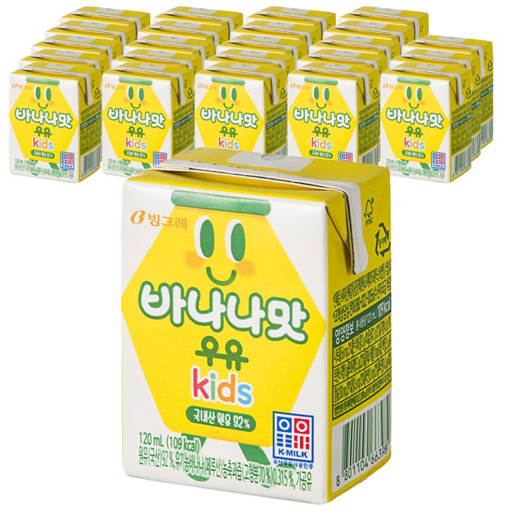 (로켓배송)빙그레 바나나맛우유 kids 120ml, 바나나, 24개 추천해요