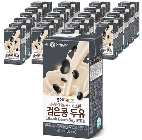 검은콩두유 아주 좋은 곰곰 고소한 검은콩 칼슘 두유, 190ml, 24개 세일정보 