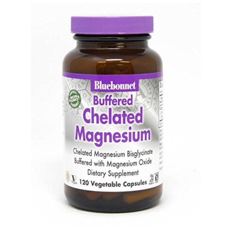   Bluebonnet Chelated Magnesium 블루보넷 뉴트리션 알비온 킬레이트 마그네슘 200mg 120베지캡슐