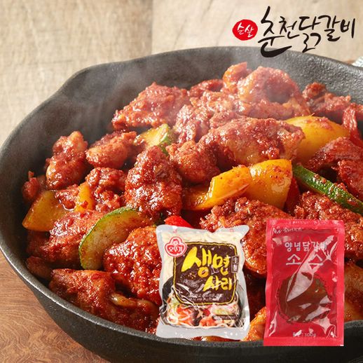 춘천닭갈비 국내산 춘천닭갈비 1kgX2팩 +소스 +우동사리 추천해요