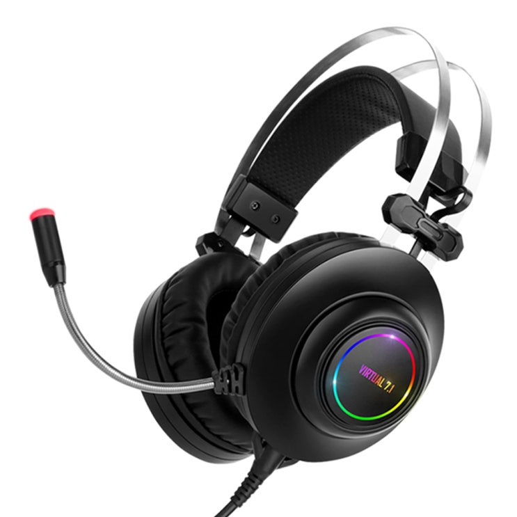  (로켓배송)앱코 HACKER 가상 7.1 RGB 진동 노이즈 캔슬링 마이크 3D 초경량 게이밍 헤드셋, N550 ENC, 블랙 추천해요