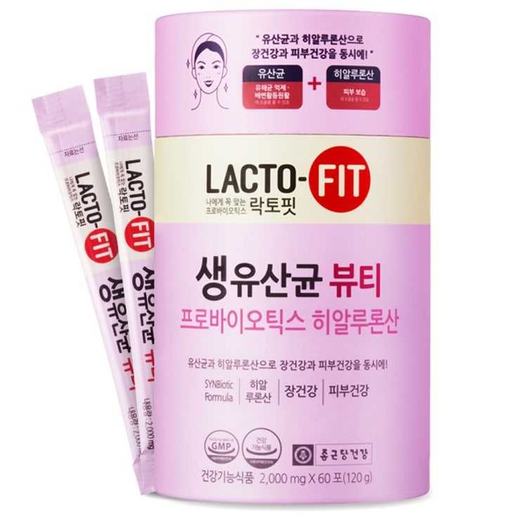 (로켓배송)종근당건강 락토핏 생유산균 뷰티 60개입, 120g, 1개 추천해요