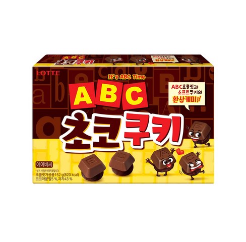  쿠키 핫템 롯데제과 ABC초코쿠키, 38g, 4개 인기제품
