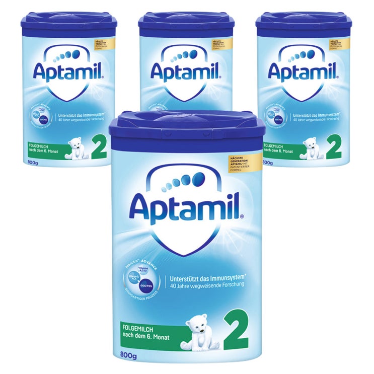  Aptamil 프로누트라 어드밴스 분유 2단계, 800g, 4개