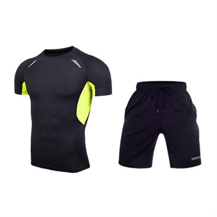  [특가상품] 나야스타일 남성용 헬스복 반팔티 + 반바지 세트 M2SET-47-3 - 25,200 원 짱