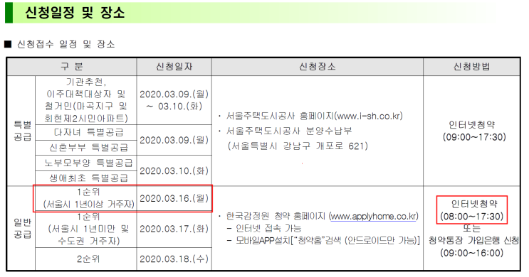  3월16일 마곡지구 9단지 일반공급 1순위 청약신청 청약홈 유의사항