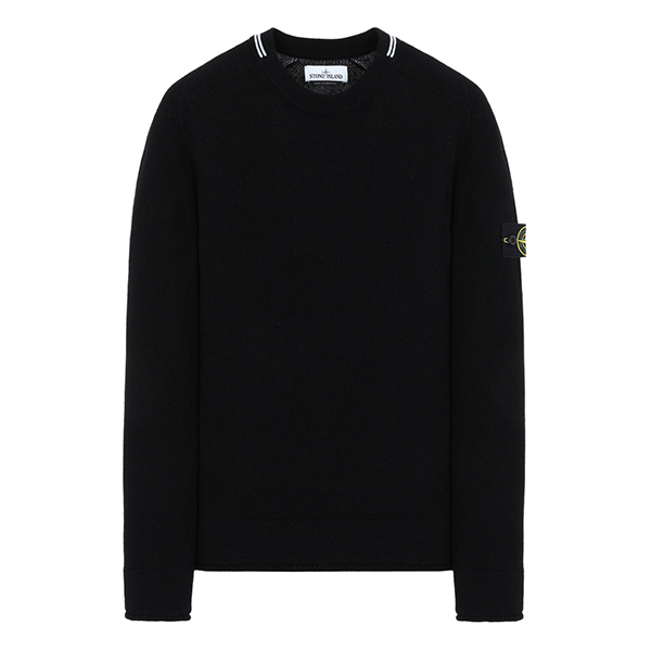 Stone Island 스톤아일랜드 7115513A3 V0029 더블 울 니트 블랙 Stone Island 스톤아일랜드 7115513A3 V0029 더블 울 니트 블랙