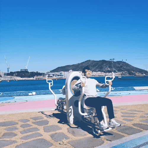  공짜로 운동하면서 면역력강화할수 있는 뷰좋은 송도해수욕장산책로