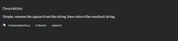  [CodeWars] Remove String Spaces