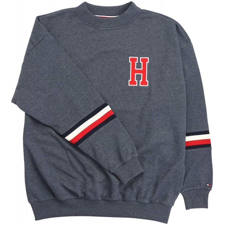   토미 힐피거 크루 넥 스웨터 MODERN STRIPE TERRY TRACK TOP LS 네이비 S