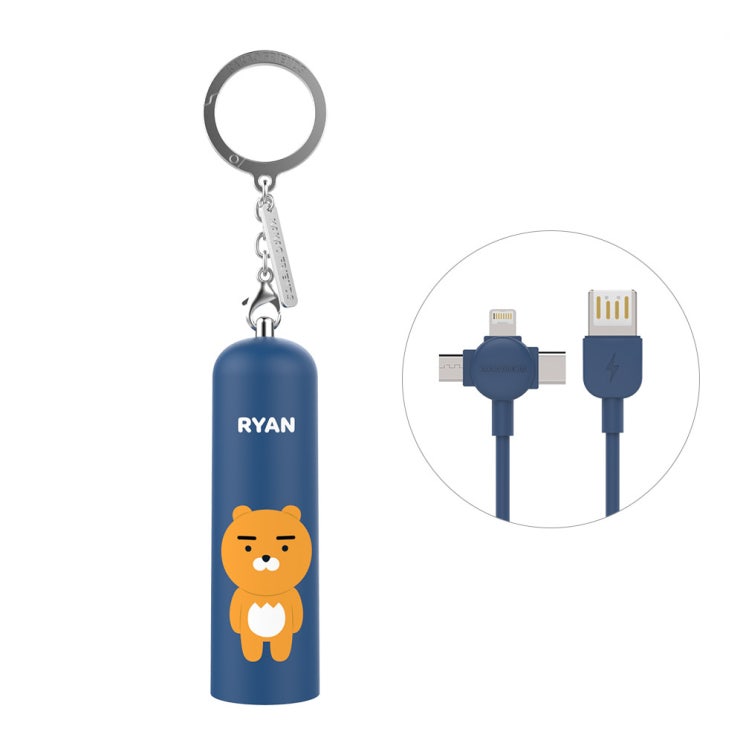 카카오프렌즈 스틱형 보조배터리 5000mAh (멀티케이블 포함), 라이언(네이비) 추천해요 카카오프렌즈 스틱형 보조배터리 5000mAh (멀티케이블 포함), 라이언(네이비) 추천해요