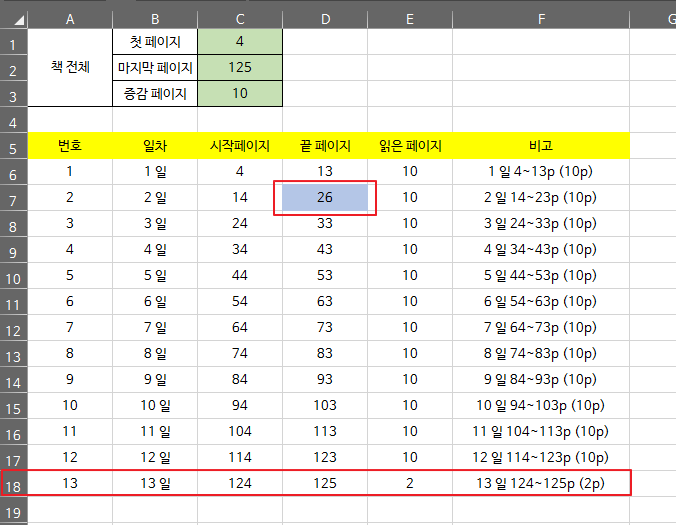  왕 초보용 엑셀 매크로(VBA) 배우기 - 8 (매일 10페이지 책읽기 프로그램 3/6)