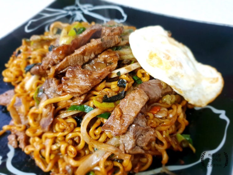  [주말 아빠 요리] 지친 아내를 위한 살치살 짜파구리 간단한 조리법으로 저도 만들어봅니다~!