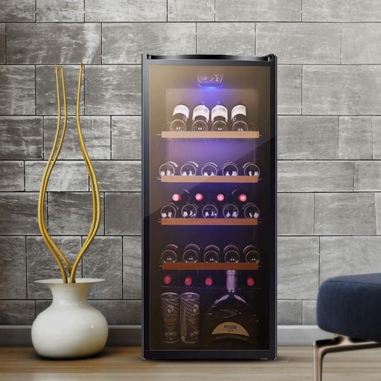  오늘의 특가 와인냉장고 AUX/JC-215AD전자 항온 항온가습 가정용 디저트카페 차잎 냉장고 시가, T01-블랙