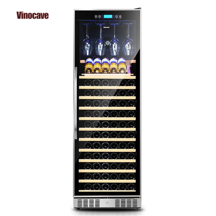 와인냉장고 Vinocave/CWC168A압축기 항온 술장 가정용 항온가습 디저트카페, T01-블랙