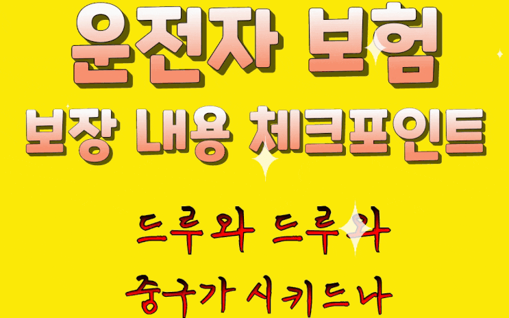  보험전문가 미스타손-운전자보험 보장 내용 체크 포인트