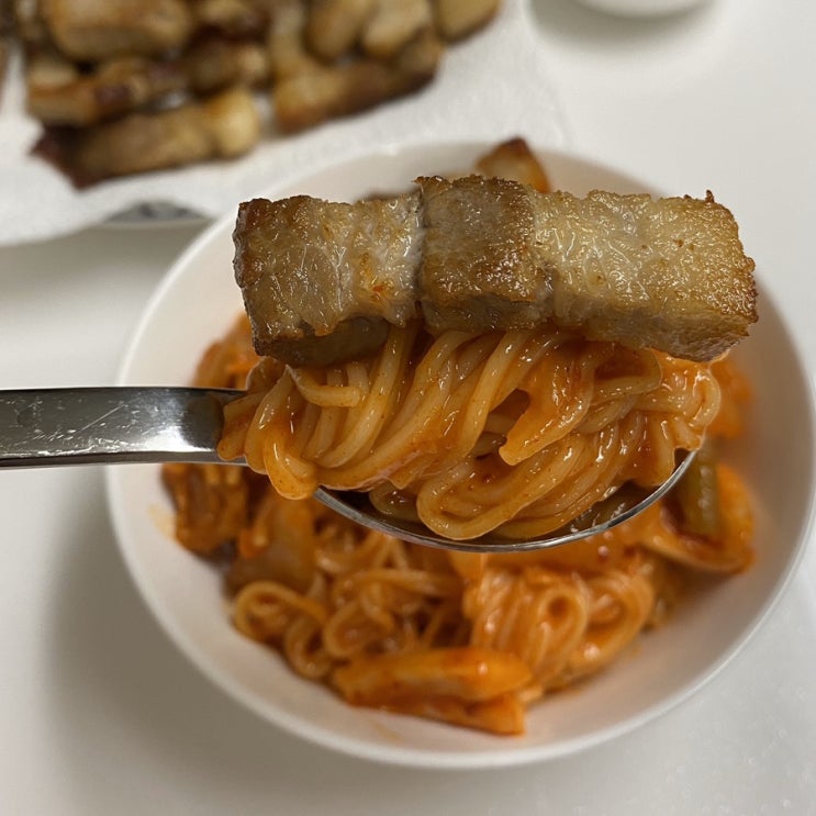 김치 비빔국수 + 삼겹살 만들기