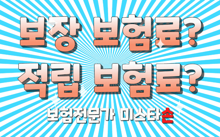  보장 보험료? 적립 보험료? 도대체 이게 뭐야!? (보험전문가 미스타손)
