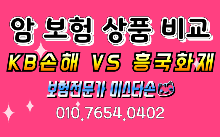  보험대장 엄대장(엄지수 전문가)-암보험 암 보험 상품 비교 (KB손해보험,흥국화재)