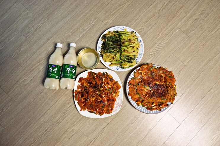 비오는날 막걸리 한병 뚝딱 해물김치전 만들기