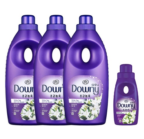  섬유유연제 요즘 핫한 다우니 초고농축 섬유유연제 화이트티와 릴리 향 1L x 3p + 200ml, 1세트 제품소개 