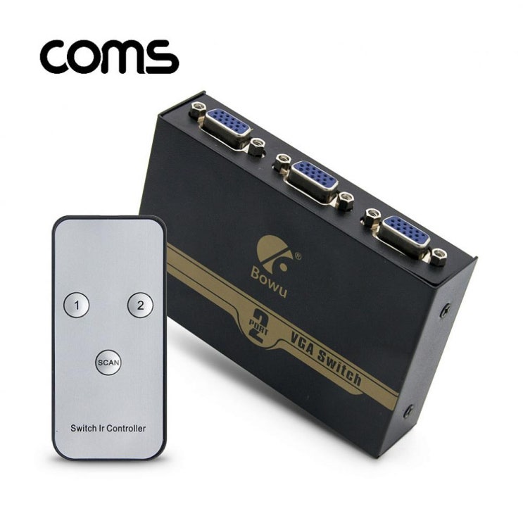  [할인] 세연상사 Coms VGA RGB 스위치 2대1 IR기능 모니터 Switch 분배기 해당상품 보고 결정해도 늦지 않아요~