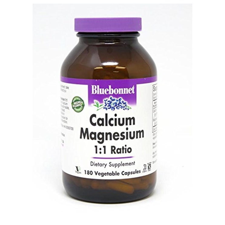  블루보넷 칼슘 마그네슘 180정 BlueBonnet Calcium Magnesium 1to1 Ratio Vegetarian Capsules 18
