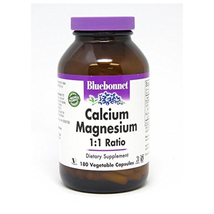   블루보넷 칼슘 마그네슘 180정 BlueBonnet Calcium Magnesium 1to1 Ratio Vegetarian Capsules 18