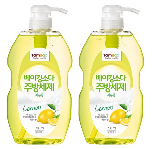 일반주방세제 대박 좋은 쿠팡 브랜드 - 탐사 베이킹소다 주방세제 레몬향, 780ml, 2개 제품추천