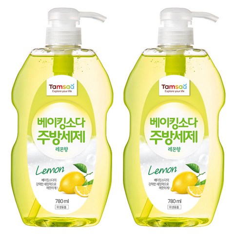  일반주방세제 대박 좋은 쿠팡 브랜드 - 탐사 베이킹소다 주방세제 레몬향, 780ml, 2개 제품추천