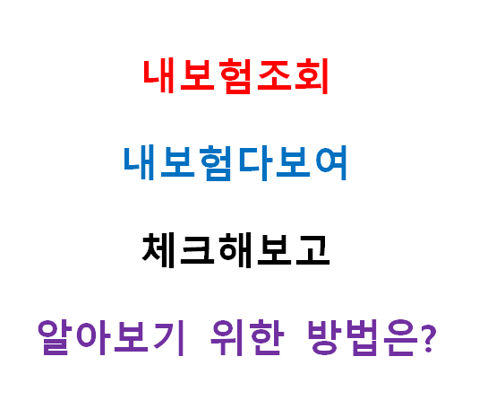 내보험조회/내보험다보여 체크해보고 알아보기 위한 방법은?