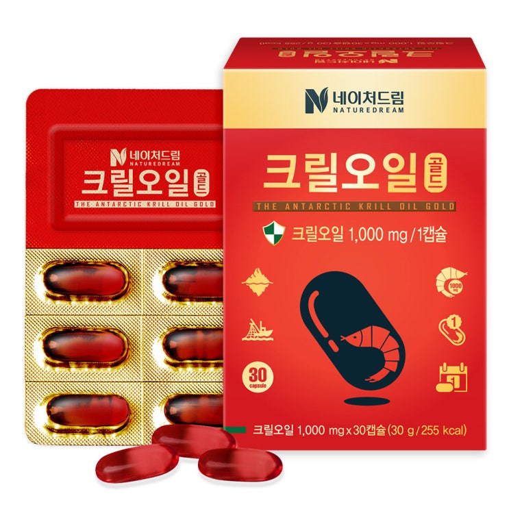 (로켓배송)네이처드림 크릴오일 골드 1000mg, 30개입, 1개 추천해요