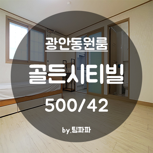  [부산 광안동/수영동] 넓은 풀옵션 원룸 골든시티빌